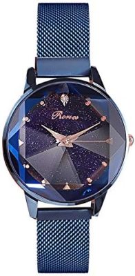 RORIOS Mode Femme Montre Analogique Quartz Montre Ciel Etoile Dial Acier Inoxydable Mesh Bracelet Femelle Montre Women Watches