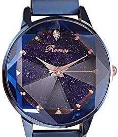 RORIOS Mode Femme Montre Analogique Quartz Montre Ciel Etoile Dial Acier Inoxydable Mesh Bracelet Femelle Montre Women Watches