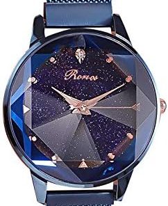 RORIOS Mode Femme Montre Analogique Quartz Montre Ciel Etoile Dial Acier Inoxydable Mesh Bracelet Femelle Montre Women Watches