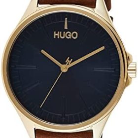 HUGO Montre Analogique à Quartz pour Homme avec Bracelet en Cuir Marron - 1530134