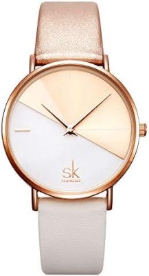 SHENGKE SK Fashion Women Watches Leather Band Simple Decent Casual Waterproof Lady Watch，reloj de Muj