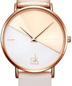 SHENGKE SK Fashion Women Watches Leather Band Simple Decent Casual Waterproof Lady Watch，reloj de Muj