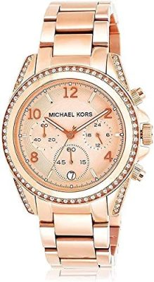 Michael Kors Montre pour Femme Blair, Mouvement Chronographe à Quartz, Boîtier en Acier Inoxydable or Rose 39mm avec Bracelet en Acier Inoxydable, MK5263  Michael Kors
